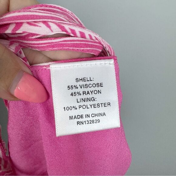 LOVERS + FRIENDS | REVOLVE Pink White Asymmetrical Strappy Top Women’s Size S - Picture 7 of 7